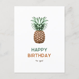 Alles Gute zum Geburtstag mit vintage retro Ananas Postkarte