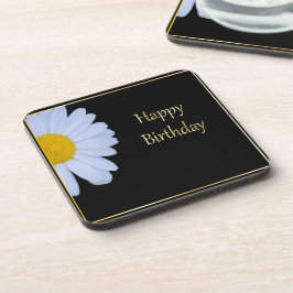 Alles Gute zum Geburtstag mit weißer Blume und sch Untersetzer