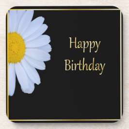 Alles Gute zum Geburtstag mit weißer Blume und sch Untersetzer