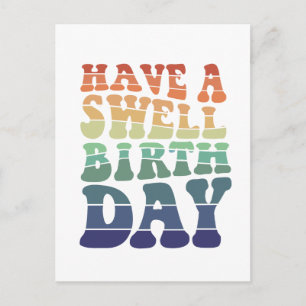 Alles Gute zum Geburtstag moderne Regenbogentypogr Postkarte
