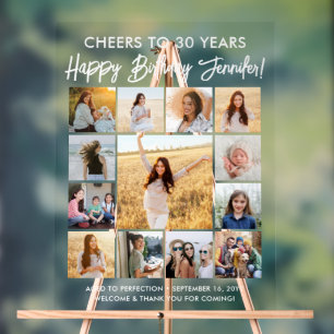 Alles Gute zum Geburtstag Moderne Schrift Foto Col Acrylschild