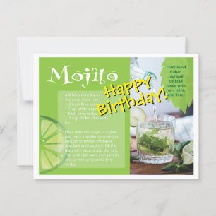 Alles Gute zum Geburtstag Mojito Cocktail Rezept P Postkarte