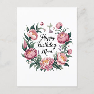 Alles Gute zum Geburtstag Mom Blumen-Design  Postkarte