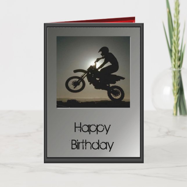 Alles Gute zum Geburtstag - Motocross Karte (Vorderseite)