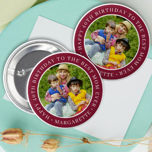 Alles Gute zum Geburtstag Mutter Foto Burgund Best Button