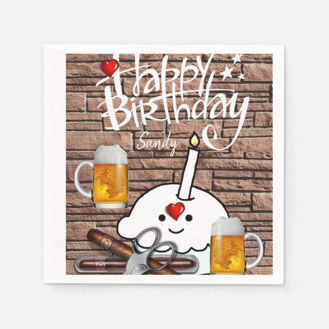 Alles Gute zum Geburtstag, Napkins, Bier Serviette (Vorderseite)