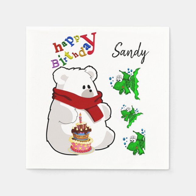 Alles Gute zum Geburtstag, Napkins, Polar Bear Serviette (Vorderseite)