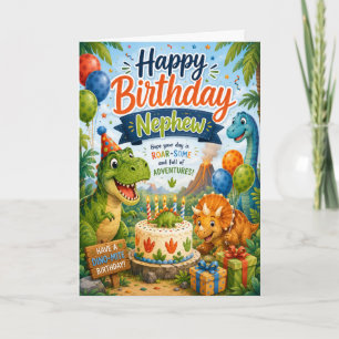 Alles Gute zum Geburtstag Neffe Dinosaurier Abente Karte