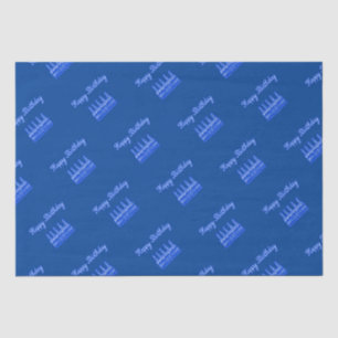 Alles Gute zum Geburtstag! Neon Blue Sign Text und Seidenpapier