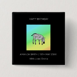 Alles Gute zum Geburtstag, Niedliches Kenyan Zebra Button
