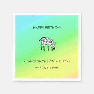 Alles Gute zum Geburtstag, Niedliches kleines Zebr Serviette