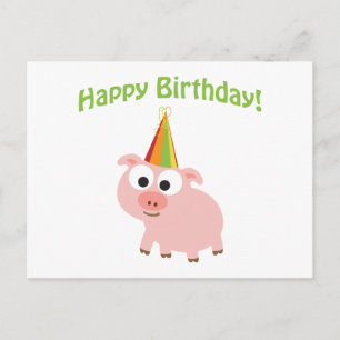 Alles Gute zum Geburtstag! Niedliches Schwein Postkarte