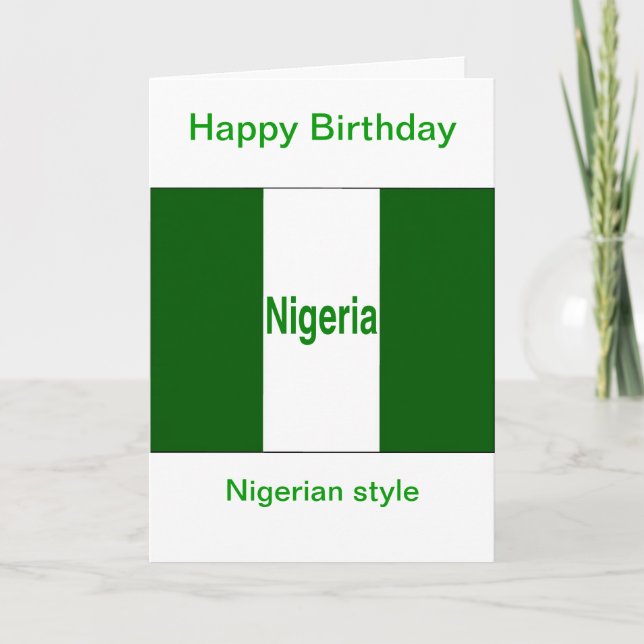 Alles Gute zum Geburtstag Nigeria Karte (Vorderseite)