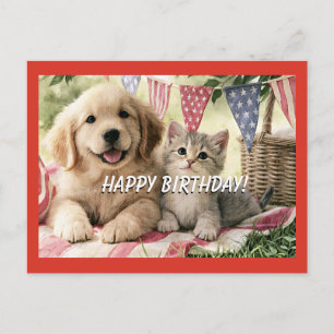 Alles Gute zum Geburtstag, oh so süße Haustiere, Feiertagspostkarte