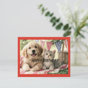 Alles Gute zum Geburtstag, oh so süße Haustiere, Postkarte