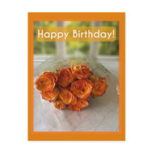 Alles Gute zum Geburtstag! Orange und gelbe Rosen