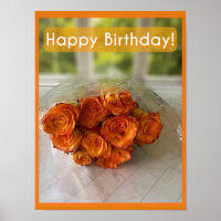 Alles Gute zum Geburtstag! Orangen- und Gelrosen