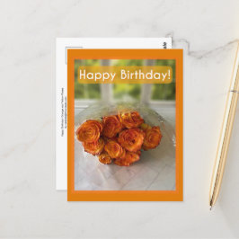 Alles Gute zum Geburtstag! Orangen- und Gelrosen Postkarte