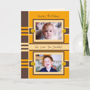 Alles Gute zum Geburtstag Papa braunes orangefarbe Karte