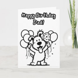 Alles Gute zum Geburtstag Papa! Hund mit Ballons Karte