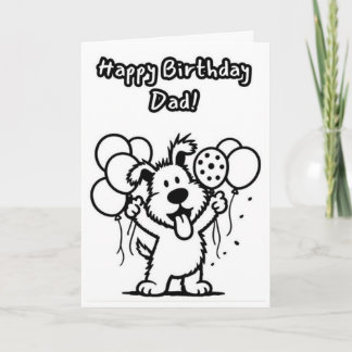 Alles Gute zum Geburtstag Papa! Hund mit Ballons Karte