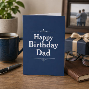 Alles Gute zum Geburtstag Papa Klassisch Navy Blau Karte