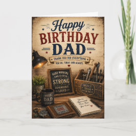 Alles Gute zum Geburtstag Papa Rustikale Werkstatt Karte