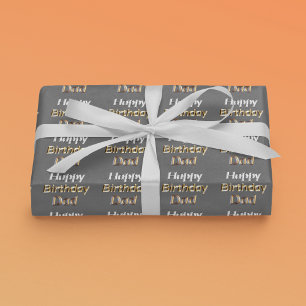 Alles Gute zum Geburtstag Papa Silber- und Goldtex Geschenkpapier