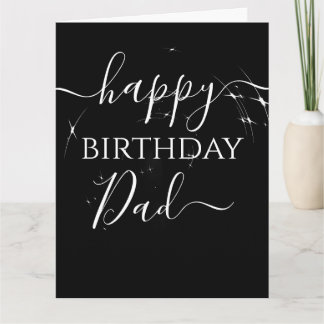 Alles Gute zum Geburtstag Papa Sterne auf Schwarz Karte
