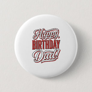 Alles Gute zum Geburtstag Papa Vintage-Typografie- Button