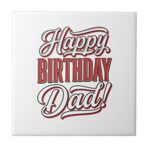 Alles Gute zum Geburtstag Papa Vintage-Typografie- Fliese