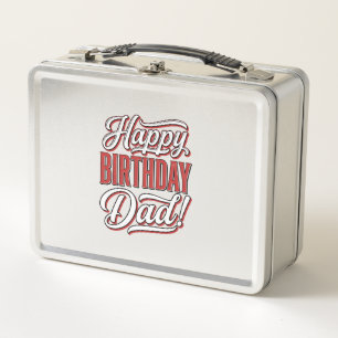 Alles Gute zum Geburtstag Papa Vintage-Typografie- Metall Brotdose