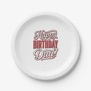 Alles Gute zum Geburtstag Papa Vintage-Typografie- Pappteller