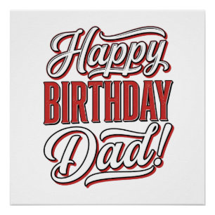 Alles Gute zum Geburtstag Papa Vintage-Typografie- Poster