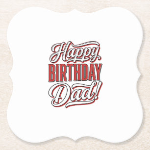 Alles Gute zum Geburtstag Papa Vintage-Typografie- Untersetzer