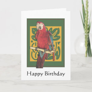 Alles Gute zum Geburtstag Papagei Kunst Karte
