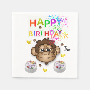 Alles Gute zum Geburtstag Papier Servietten, Affe Serviette
