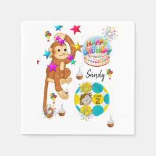 Alles Gute zum Geburtstag Papier Servietten, Affe  Serviette