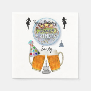 Alles Gute zum Geburtstag Papier Servietten, Bier Serviette