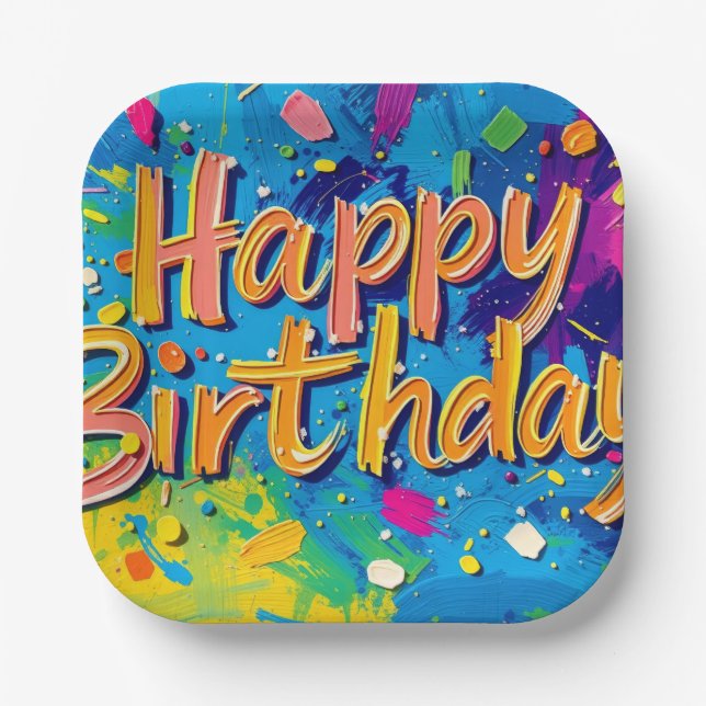Alles Gute zum Geburtstag Pappteller (Vorderseite)