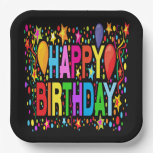 ALLES GUTE ZUM GEBURTSTAG PAPPTELLER