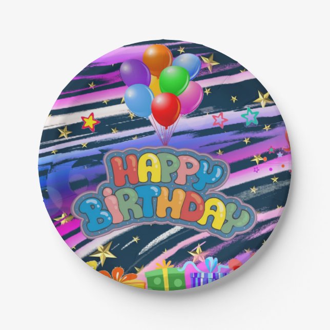 Alles Gute zum Geburtstag Pappteller (Vorderseite)