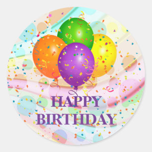 Alles Gute zum Geburtstag, Party auf... Runder Aufkleber