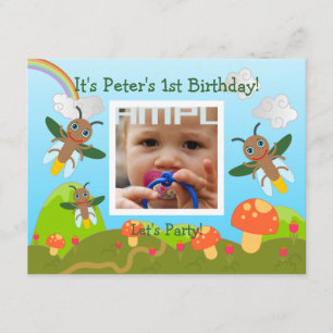 Alles Gute zum Geburtstag Party mit Glühwürmchen Einladung