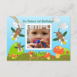 Alles Gute zum Geburtstag Party mit Glühwürmchen Einladung