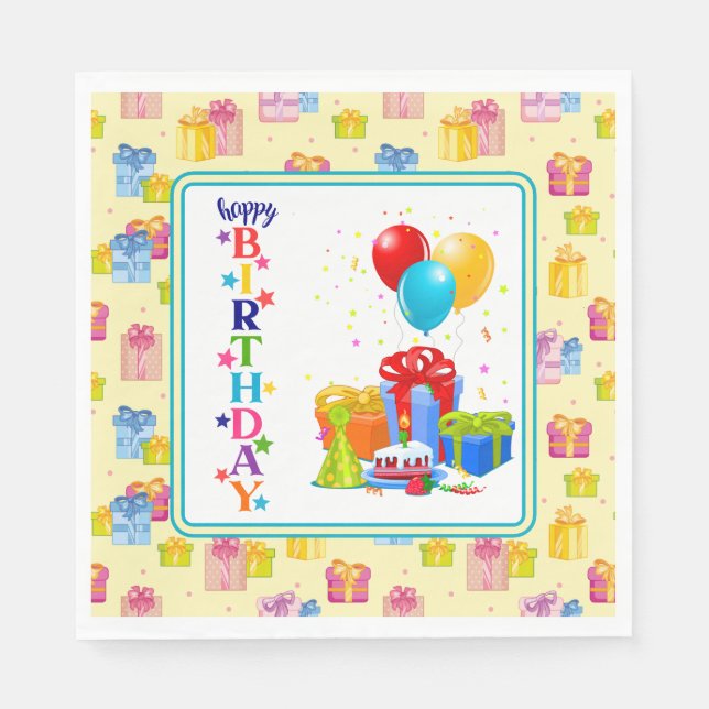 Alles Gute zum Geburtstag Party Serviette (Vorderseite)