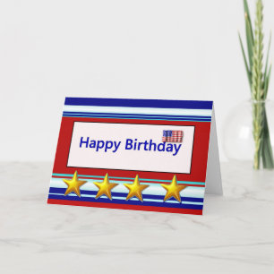 Alles Gute zum Geburtstag Patriotisch mit Fahne Karte