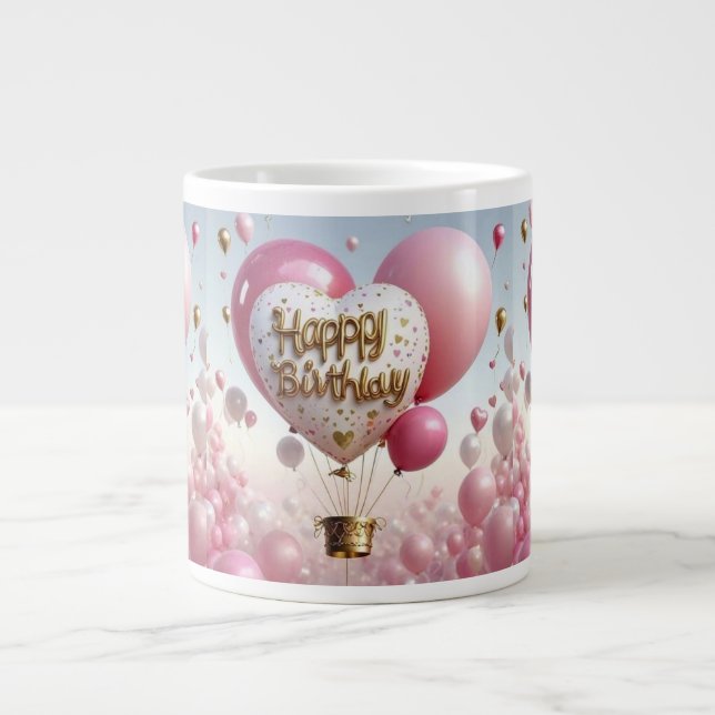 Alles Gute zum Geburtstag - Personalisiert & einzi Jumbo-Tasse (Vorderseite)