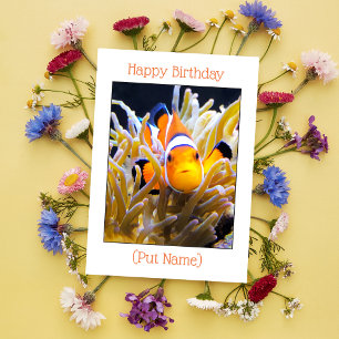 Alles Gute zum Geburtstag Personalisierte Clownfis Karte