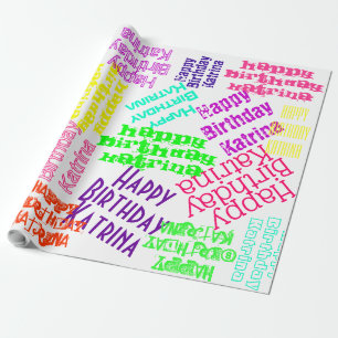Alles Gute zum Geburtstag Personalisierter Name un Geschenkpapier